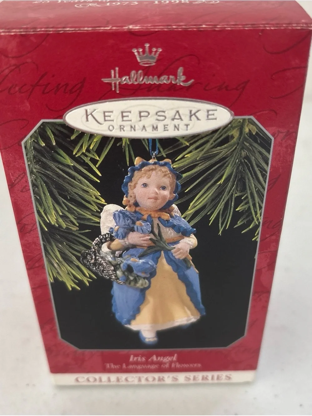Hallmark Iris Angel Ornament - Blue and Yellow